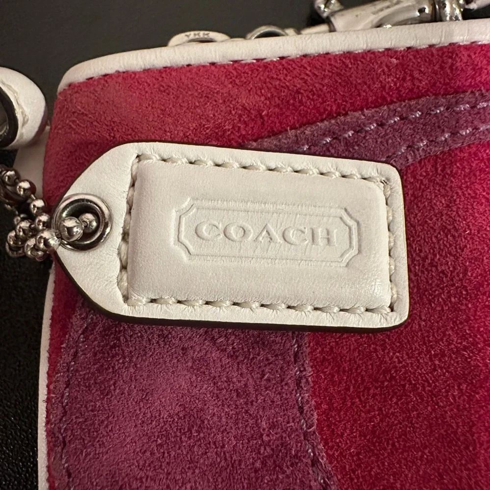 Vintage Coach Suede Patchwork Wristlet